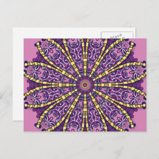 Carte Postale A travers le trou - Mandala - (Devant / Derrière)