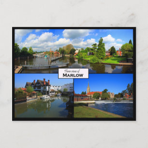 Carte postale à trois vues de Marlow, Buckinghamsh