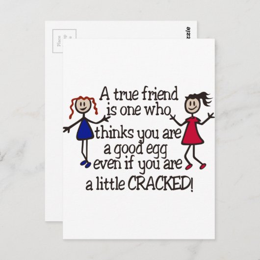 Carte Postale A True friend (Devant / Derrière)