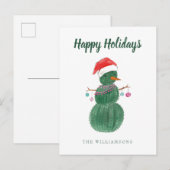 Carte Postale A Very Cactus Christmas Snowman (Devant / Derrière)