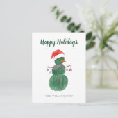 Carte Postale A Very Cactus Christmas Snowman (Debout devant)