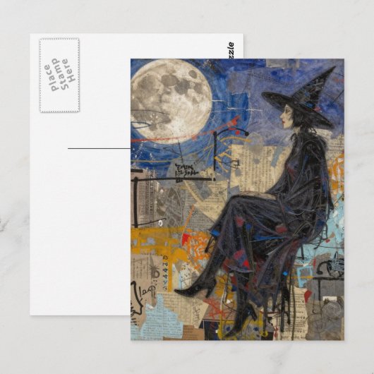 Carte Postale A Witch Collage (Devant / Derrière)