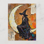 Carte Postale A Witch Mixed Media Collage (Devant)