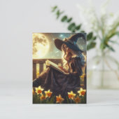 Carte Postale A Witch Reading Near the Daffodils Full Moon Night (Debout devant)