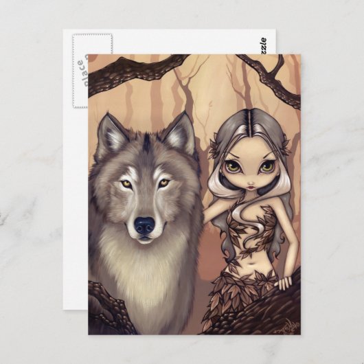 Carte postale "A Wolfish Friend" (Devant / Derrière)