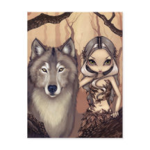 Carte postale "A Wolfish Friend"