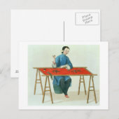 Carte Postale A Woman Embroidering (Devant / Derrière)