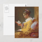 Carte Postale A Young Girl Reading, The Reader de J. Fragonard (Devant / Derrière)