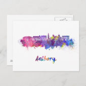 Carte Postale Aalborg skyline in watercolor (Devant / Derrière)