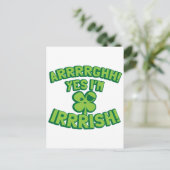 Carte Postale AARGHH OUI, je suis IRLANDAIS avec un SHAMROCK pir (Debout devant)