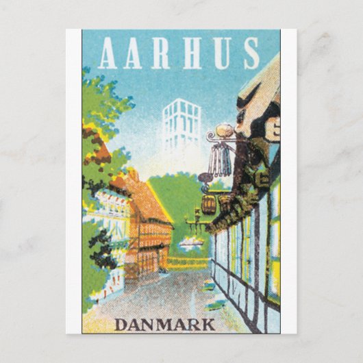 Carte Postale Aarhus Danmark Vintage Travel Poste (Devant)