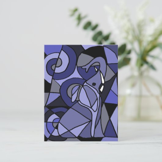 Carte Postale AB - Eléphant d'art Abstrait (Debout devant)