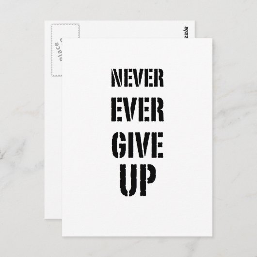 Carte Postale Abandonnez jamais jamais (Devant / Derrière)