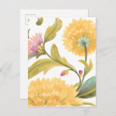 Carte Postale Abbaye Carreaux floraux - Fleurs Jaunes (Devant / Derrière)