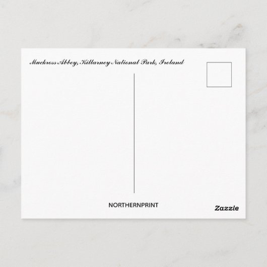 Carte Postale Abbaye de Muckross Parc national de Killarney Irla (Dos)