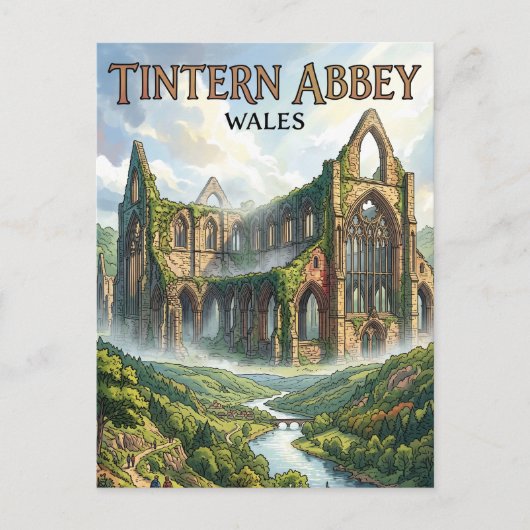 Carte Postale Abbaye de Tintern Pays de Galles (Devant)