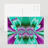 Carte Postale ABBEY ~ Motif de conception fractale 3D ~ Vert pou (Devant / Derrière)