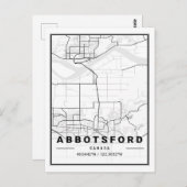 Carte Postale Abbotsford Colombie-Britannique Plan de la ville d (Devant / Derrière)