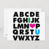 Carte Postale ABC de l'amour (Devant / Derrière)