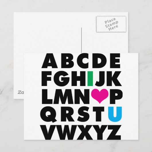 Carte Postale ABC de l'amour (Devant / Derrière)