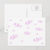 Carte Postale ABC rose (Devant / Derrière)