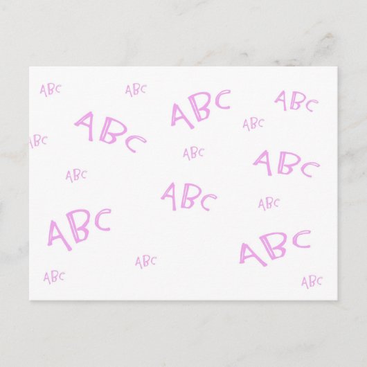 Carte Postale ABC rose (Devant)