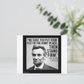 Carte Postale Abe Lincoln et citation "Tenez bon" (Debout devant)
