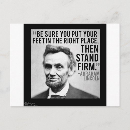 Carte Postale Abe Lincoln et citation "Tenez bon" (Devant)