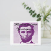 Carte Postale Abe Lincoln "Fourscore et il y a sept ans" (Debout devant)