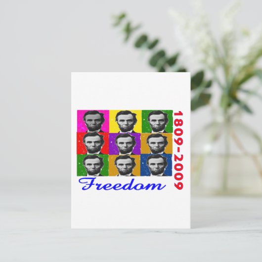 Carte Postale Abe Lincoln FREEDOM 1809 2009 Cadeaux uniques (Debout devant)
