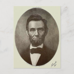 Carte Postale Abe Lincoln Président américain Vintage Portrait U