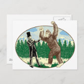 Carte Postale ABE LINCOLN : SASQUATCH HUNTER - Funny Bigfoot Log (Devant / Derrière)