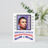 Carte Postale Abe Lincoln - Sceau du bicentenaire (Debout devant)
