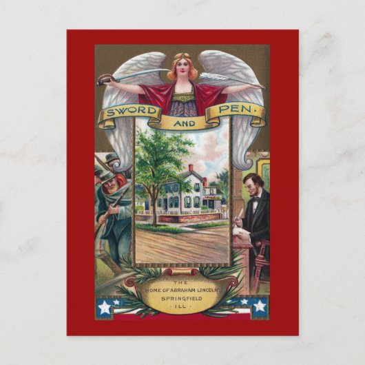 Carte Postale Abe Lincoln's Springfield Home Vintage (Devant)