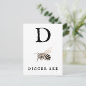Carte Postale Abeille à Digger "D" (Debout devant)