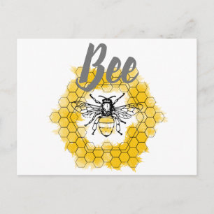 Carte Postale Abeille à miel Bourdon été et printemps branché