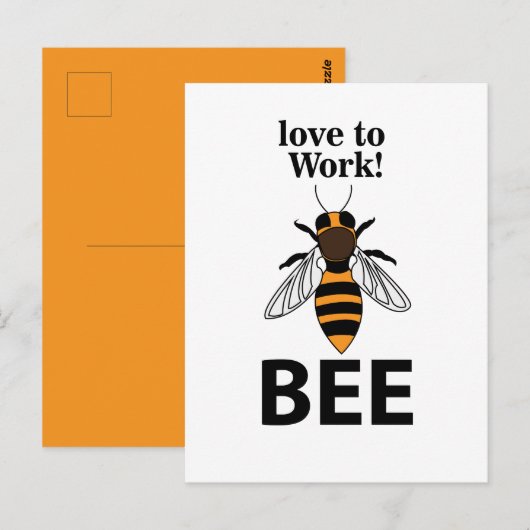 Carte Postale Abeille Aimer Travailler Abeille (Devant / Derrière)