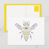 Carte Postale abeille au miel (Devant / Derrière)
