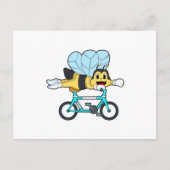 Carte Postale Abeille avec bicyclette (Devant)