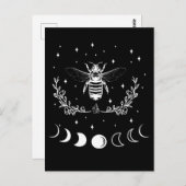 Carte Postale Abeille Croissant Lune Wicca Goth Insect (Devant / Derrière)