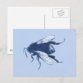 Carte Postale Abeille de l'aquarelle (Devant / Derrière)