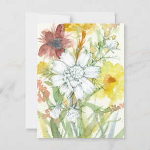 Carte Postale Abeille de miel blanc Pollinator Jardin Aquarelle
