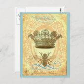 Carte Postale Abeille et Couronne (Devant / Derrière)