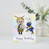 Carte Postale abeille et fourmi (Debout devant)