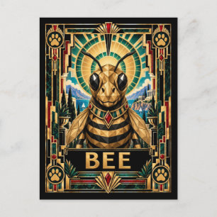 Carte Postale Abeille, faune Art déco