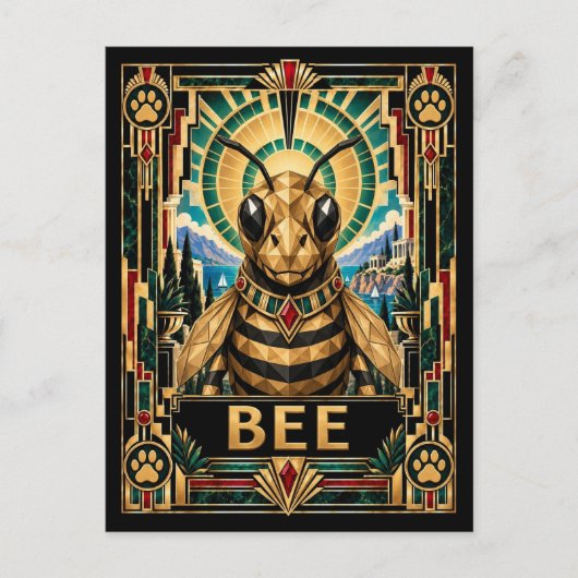 Carte Postale Abeille, faune Art déco (Devant)