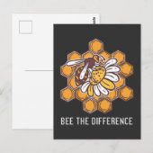 Carte Postale Abeille la différence Inspiration Nature Miel Sein (Devant / Derrière)