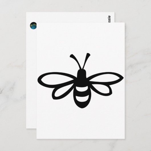 Carte Postale Abeille [noire] (Devant / Derrière)