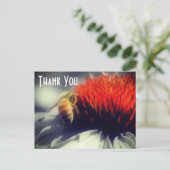 Carte Postale Abeille sur fleur remerciement couleur partielle (Debout devant)