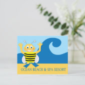 Carte Postale Abeille sur la plage (Debout devant)